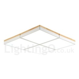 Grote vierkante dimbare Macaron ultradunne veelkleurige houten plafondlamp met acryl kap Plafondlamp Scandinavische stijl