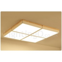 Grote vierkante dimbare Macaron ultradunne veelkleurige houten plafondlamp met acryl kap Plafondlamp Scandinavische stijl