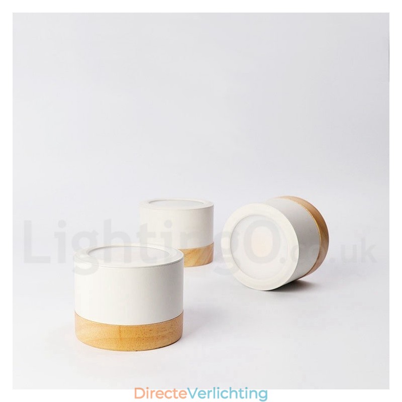 Houten moderne design mini plafondlamp met acryl kap speciaal voor Kan ook gebruikt worden als wandlamp