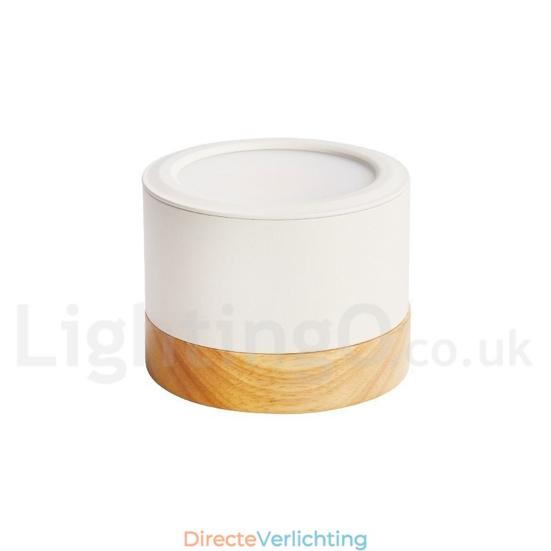 Houten moderne design mini plafondlamp met acryl kap speciaal voor Kan ook gebruikt worden als wandlamp
