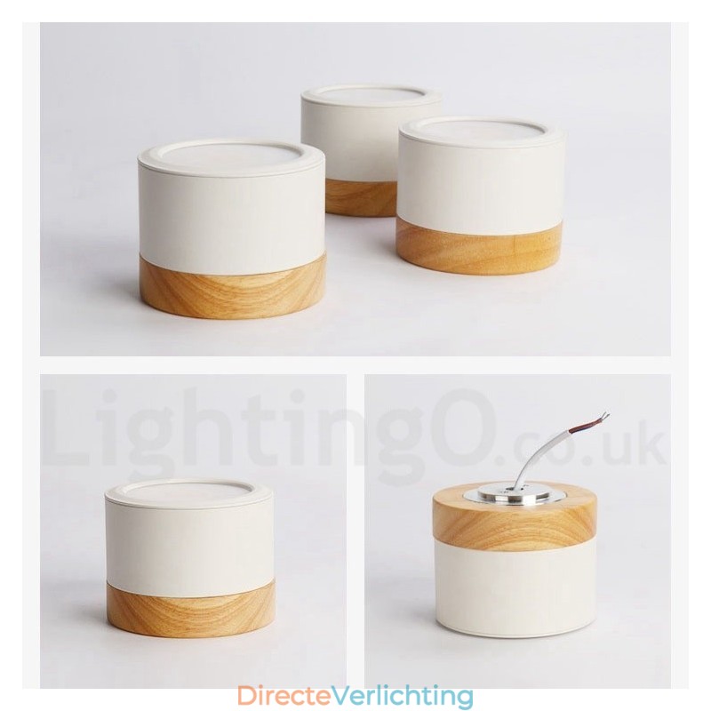 Houten moderne design mini plafondlamp met acryl kap speciaal voor Kan ook gebruikt worden als wandlamp