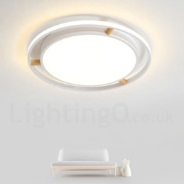 Dimbare Macaron Ultradunne Multi Colours Houten Ronde Plafondlamp met Acryl Kap Plafondlamp Scandinavische Stijl