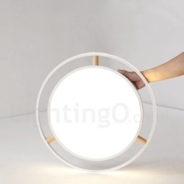 Dimbare Macaron Ultradunne Multi Colours Houten Ronde Plafondlamp met Acryl Kap Plafondlamp Scandinavische Stijl