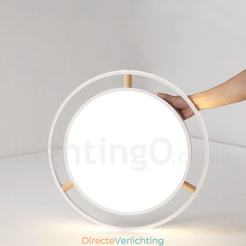 Dimbare Macaron Ultradunne Multi Colours Houten Ronde Plafondlamp met Acryl Kap Plafondlamp Scandinavische Stijl