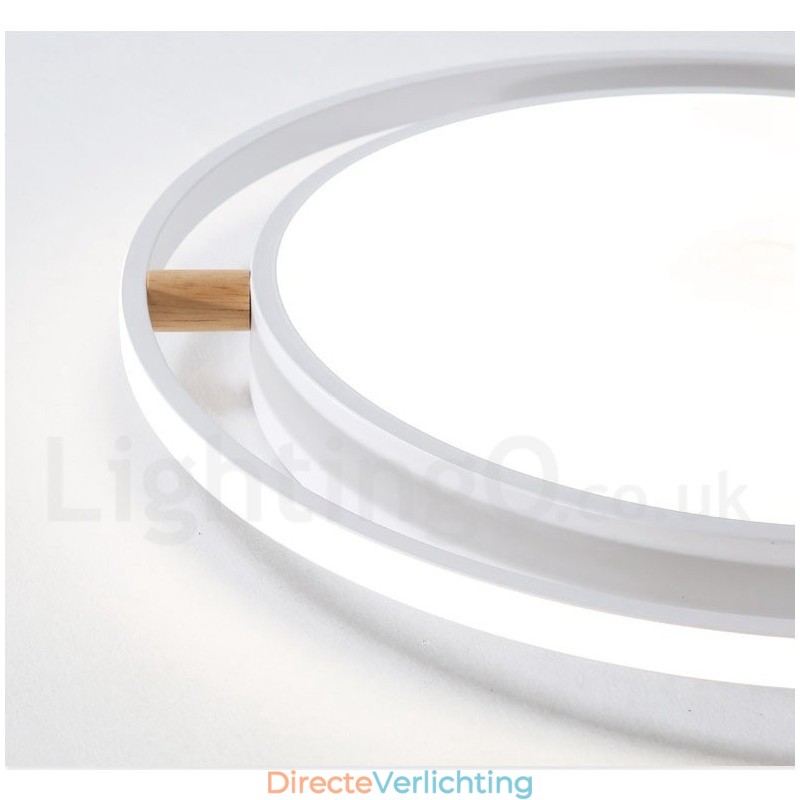 Dimbare Macaron Ultradunne Multi Colours Houten Ronde Plafondlamp met Acryl Kap Plafondlamp Scandinavische Stijl
