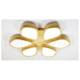 Houten Bloemblaadje Plafondlamp met Acryl Kap Plafondlamp Scandinavische Stijl