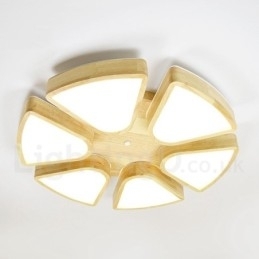 Houten Bloemblaadje Plafondlamp met Acryl Kap Plafondlamp Scandinavische Stijl