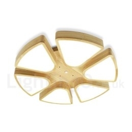 Houten Bloemblaadje Plafondlamp met Acryl Kap Plafondlamp Scandinavische Stijl