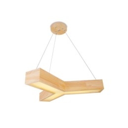 Moderne driehoekige hanglamp van hout