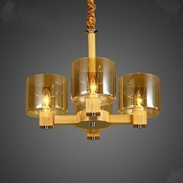 Mode Hanglamp Tafel Houten Glazen Kap