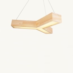 Moderne driehoekige hanglamp van hout