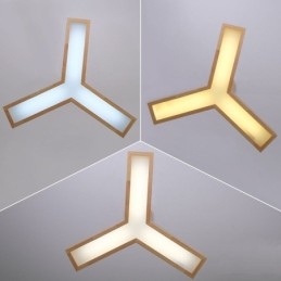 Moderne driehoekige hanglamp van hout