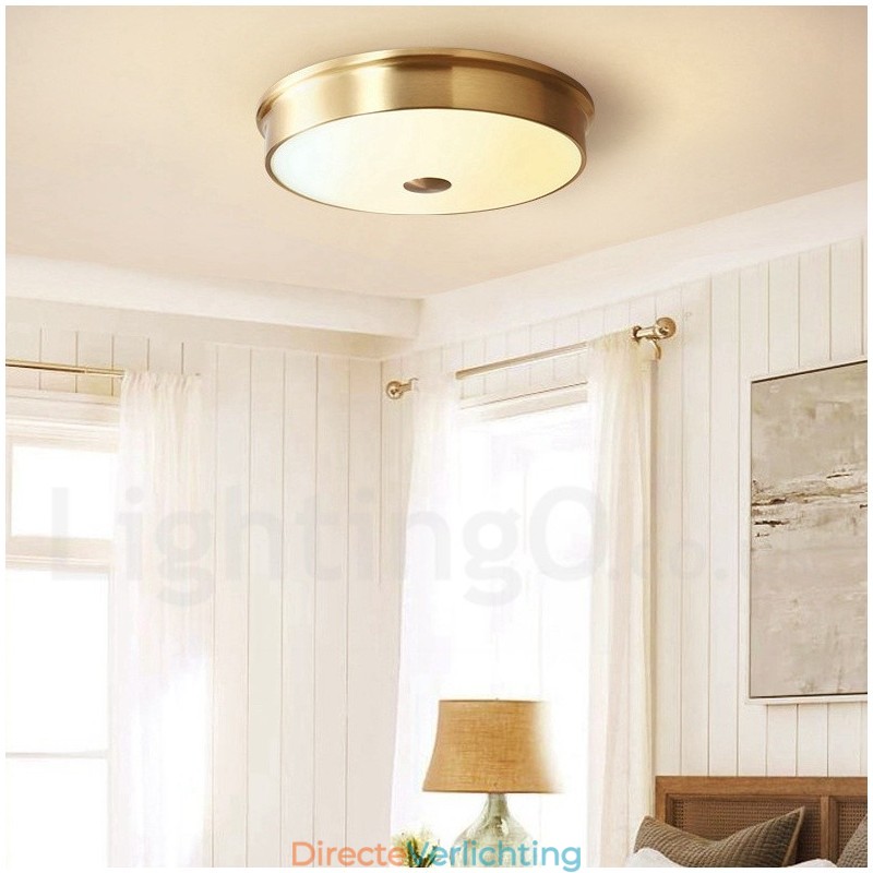 Retro Vintage Plafondlamp met Glazen Kap