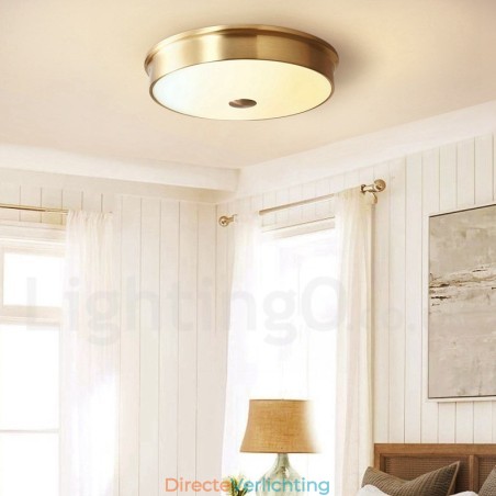 Retro Vintage Plafondlamp met Glazen Kap Retro Vintage Plafondlamp met Glazen Kap