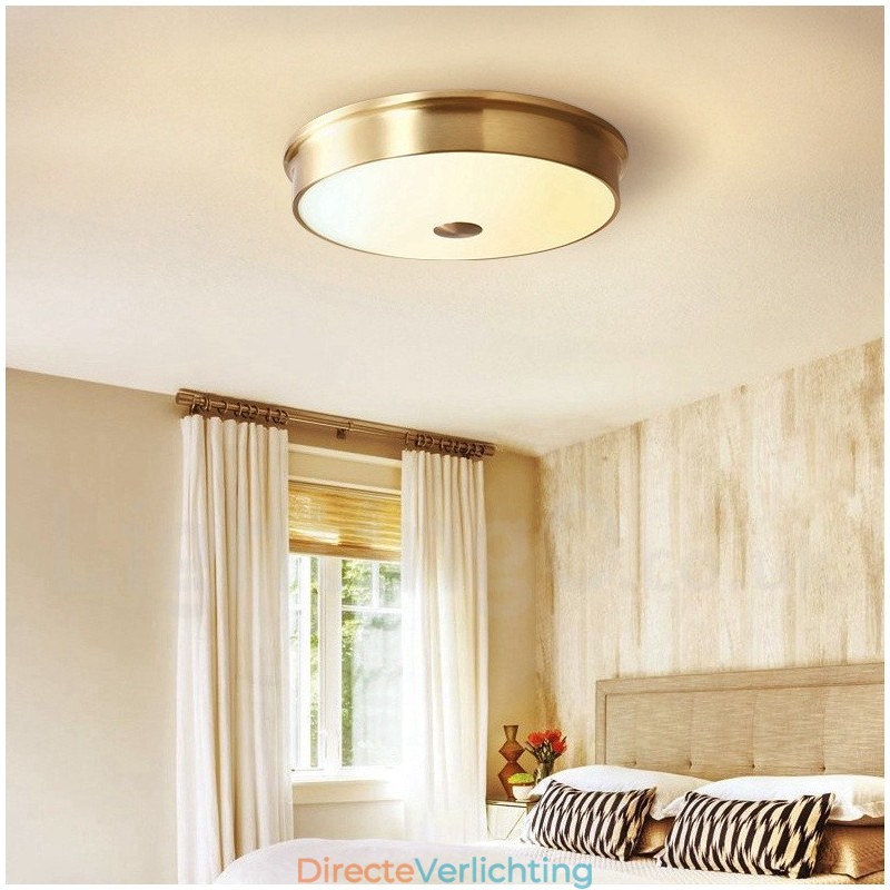 Retro Vintage Plafondlamp met Glazen Kap