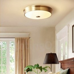 Retro Vintage Plafondlamp met Glazen Kap