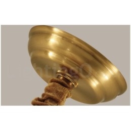 Grote luxe rustieke retro vintage kroonluchter van puur messing met stoffen kappen