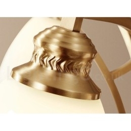 Grote luxe rustieke retro vintage kroonluchter van puur messing met glazen kappen