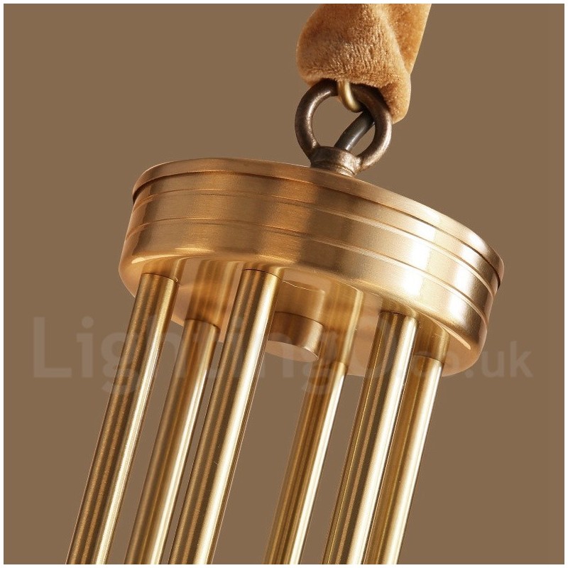 Grote luxe rustieke retro vintage kroonluchter van puur messing met glazen kappen