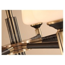 Grote luxe rustieke retro vintage kroonluchter van puur messing met glazen kappen