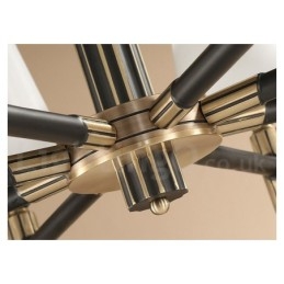 Grote luxe rustieke retro vintage kroonluchter van puur messing met glazen kappen