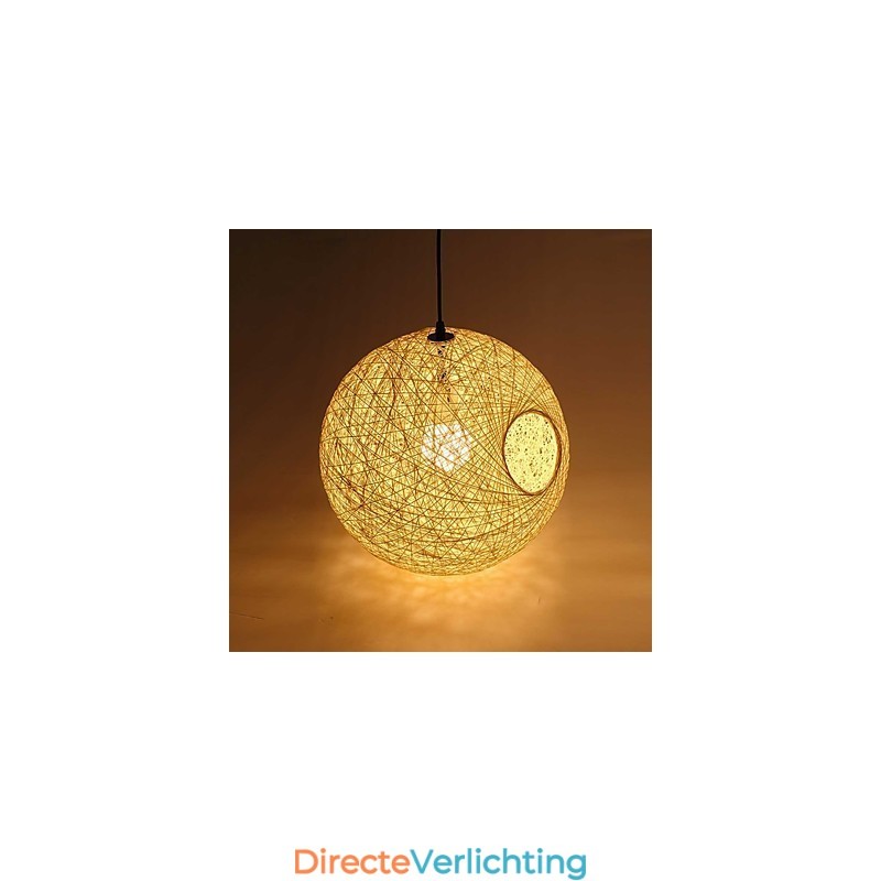 Landelijk Eenvoudige Moderne lamp Pastorale Rotan Lamp Hennep Bol Kroonluchter