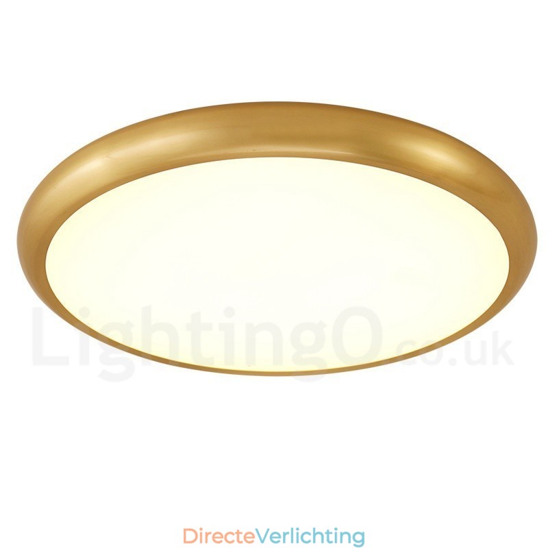 Ultradunne dimbare moderne eigentijdse Scandinavische stijl plafondlampen van messing met acryl kap, kunnen ook als wandlamp worden gebruikt
