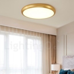 Ultradunne dimbare moderne eigentijdse Scandinavische stijl plafondlampen van messing met acryl kap, kunnen ook als wandlamp worden gebruikt