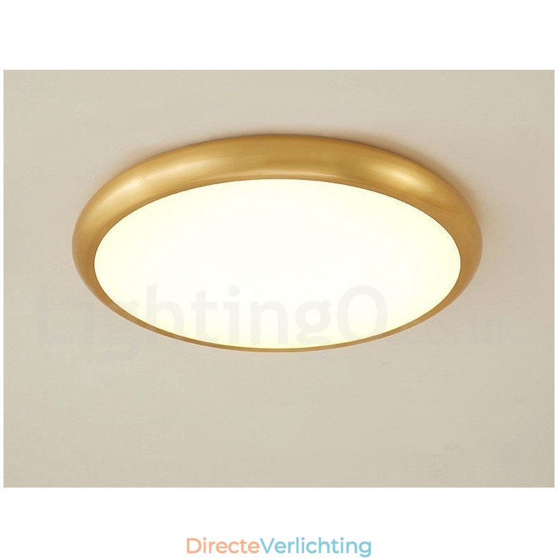 Ultradunne dimbare moderne eigentijdse Scandinavische stijl plafondlampen van messing met acryl kap, kunnen ook als wandlamp worden gebruikt