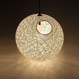 Landelijk Eenvoudige Moderne lamp Pastorale Rotan Lamp Hennep Bol Kroonluchter