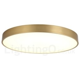 Ultradunne 100% messing ronde dimbare moderne eigentijdse Scandinavische stijl plafondlampen van messing met acryl kap. Kan ook als wandlamp worden gebruikt.