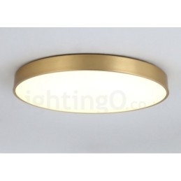 Ultradunne 100% messing ronde dimbare moderne eigentijdse Scandinavische stijl plafondlampen van messing met acryl kap. Kan ook als wandlamp worden gebruikt.