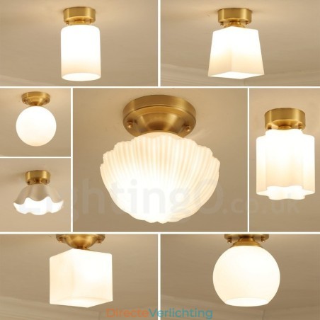 Puur messing rustieke lodge Scandinavische stijl plafondlampen met glazen kap Puur messing rustieke lodge Scandinavische stijl plafondlampen met glazen kap