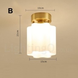 Puur messing rustieke lodge Scandinavische stijl plafondlampen met glazen kap