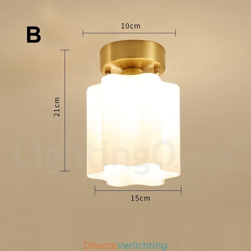 Puur messing rustieke lodge Scandinavische stijl plafondlampen met glazen kap