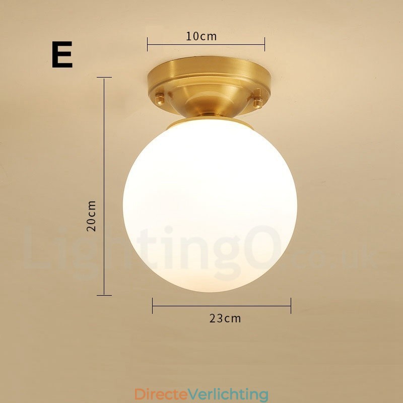 Puur messing rustieke lodge Scandinavische stijl plafondlampen met glazen kap