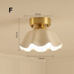 Puur messing rustieke lodge Scandinavische stijl plafondlampen met glazen kap