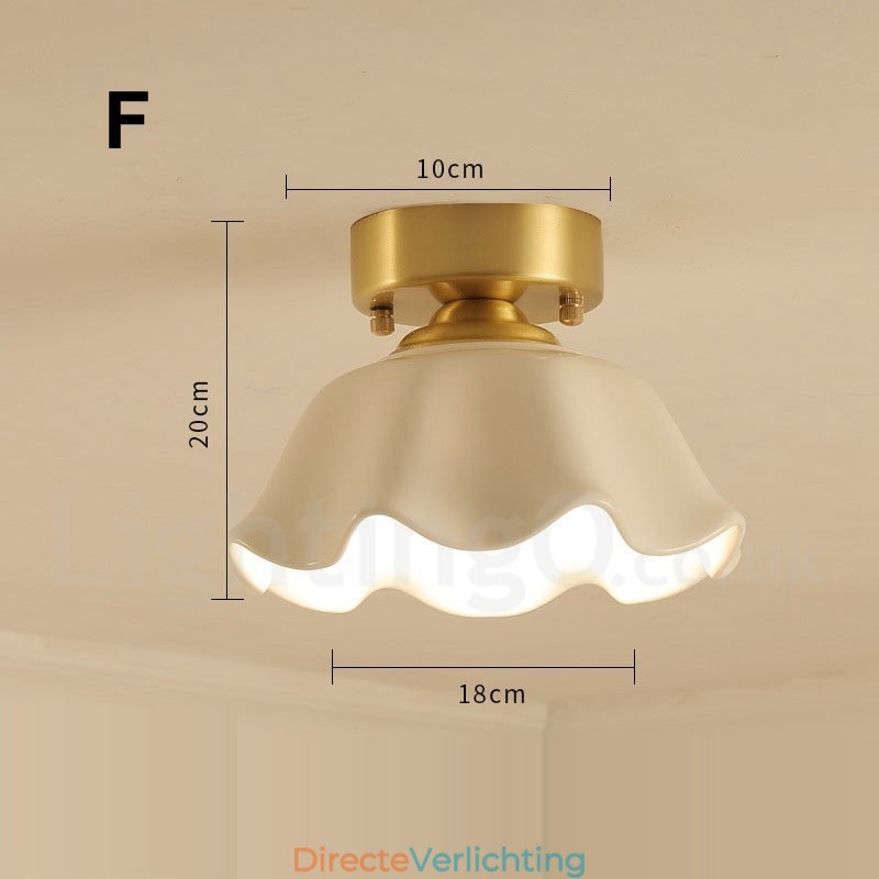 Puur messing rustieke lodge Scandinavische stijl plafondlampen met glazen kap