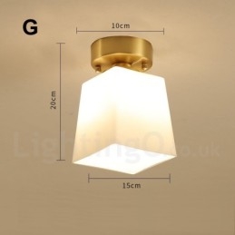 Puur messing rustieke lodge Scandinavische stijl plafondlampen met glazen kap