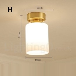 Puur messing rustieke lodge Scandinavische stijl plafondlampen met glazen kap