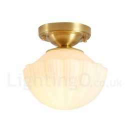Puur messing rustieke lodge Scandinavische stijl plafondlampen met glazen kap
