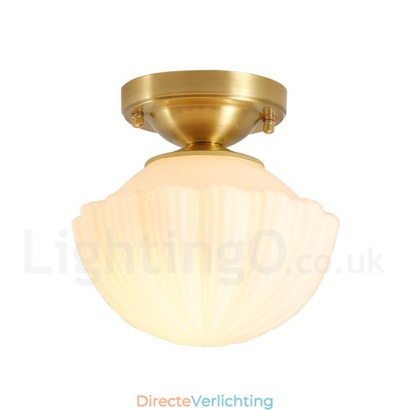 Puur messing rustieke lodge Scandinavische stijl plafondlampen met glazen kap