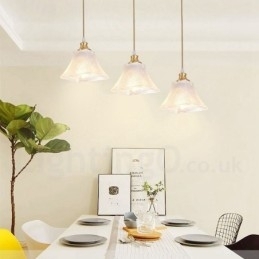 Puur messing rustieke lodge hanglamp in Scandinavische stijl met glazen kap