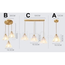Puur messing rustieke lodge hanglamp in Scandinavische stijl met glazen kap