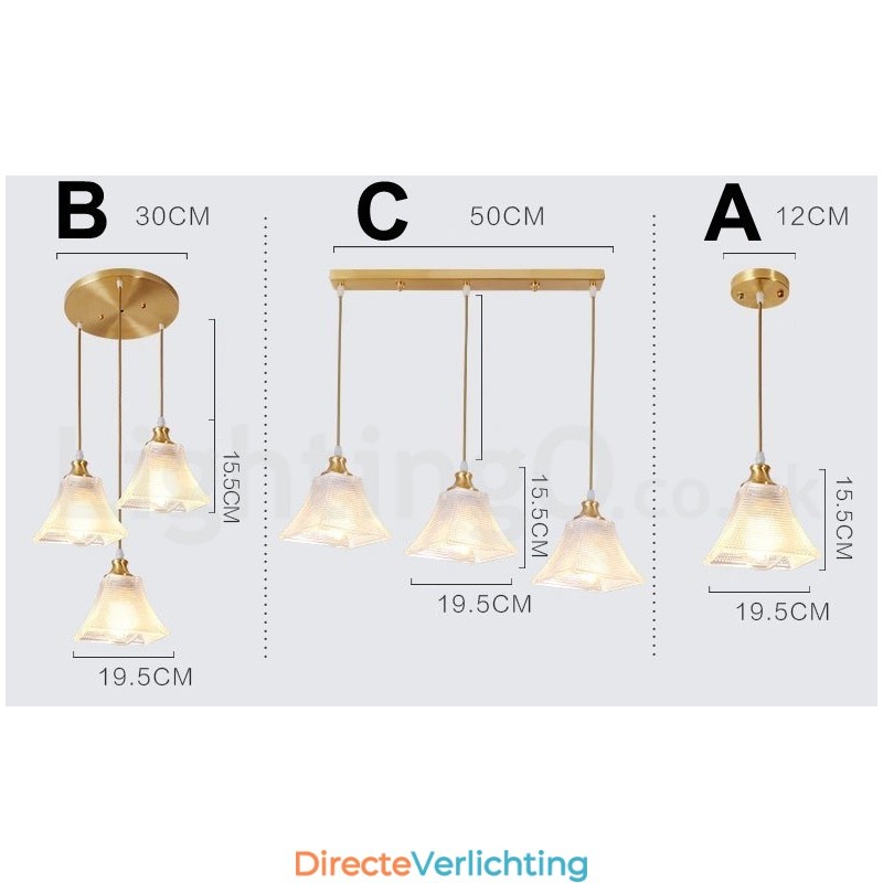 Puur messing rustieke lodge hanglamp in Scandinavische stijl met glazen kap