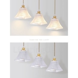 Puur messing rustieke lodge hanglamp in Scandinavische stijl met glazen kap