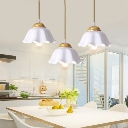 Puur messing rustieke lodge Scandinavische stijl hanglamp met keramische kap