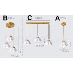 Puur messing rustieke lodge Scandinavische stijl hanglamp met keramische kap