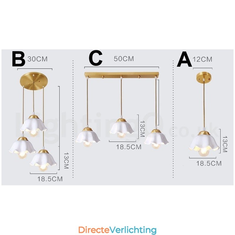 Puur messing rustieke lodge Scandinavische stijl hanglamp met keramische kap