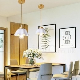 Puur messing rustieke lodge Scandinavische stijl hanglamp met keramische kap